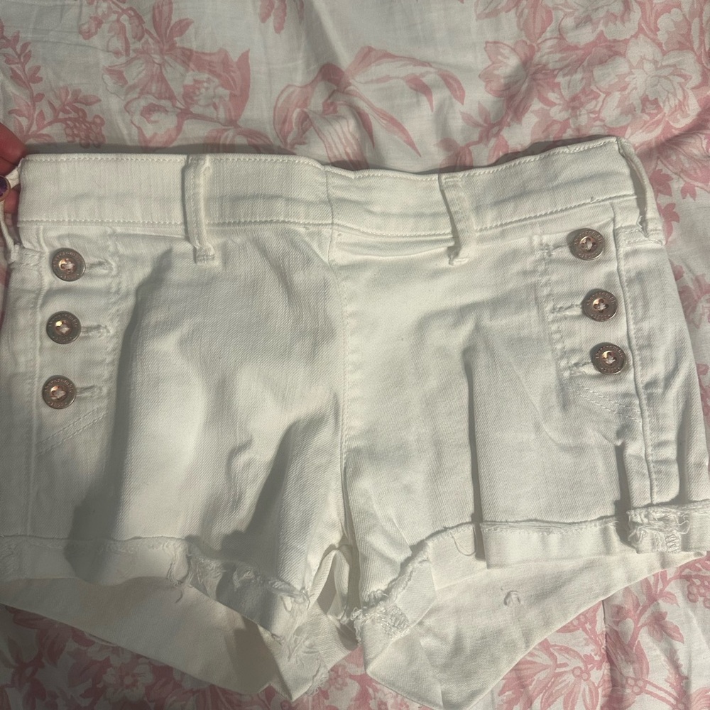 White ambercrombie kids  Button jeans shorts girls